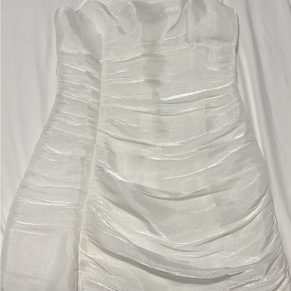 Elegant Ruched White Dress